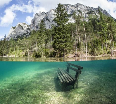 奧地利冰川融雪淹沒公園造奇景