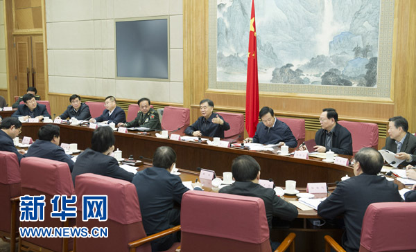 2月19日，國務院副總理、全國綠化委員會主任汪洋在京主持召開全國綠化委員會全體會議。 新華社記者 黃敬文 攝