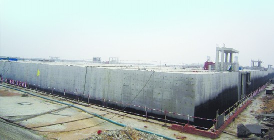 污水廠箱體全景,回填后將全部被埋入地下