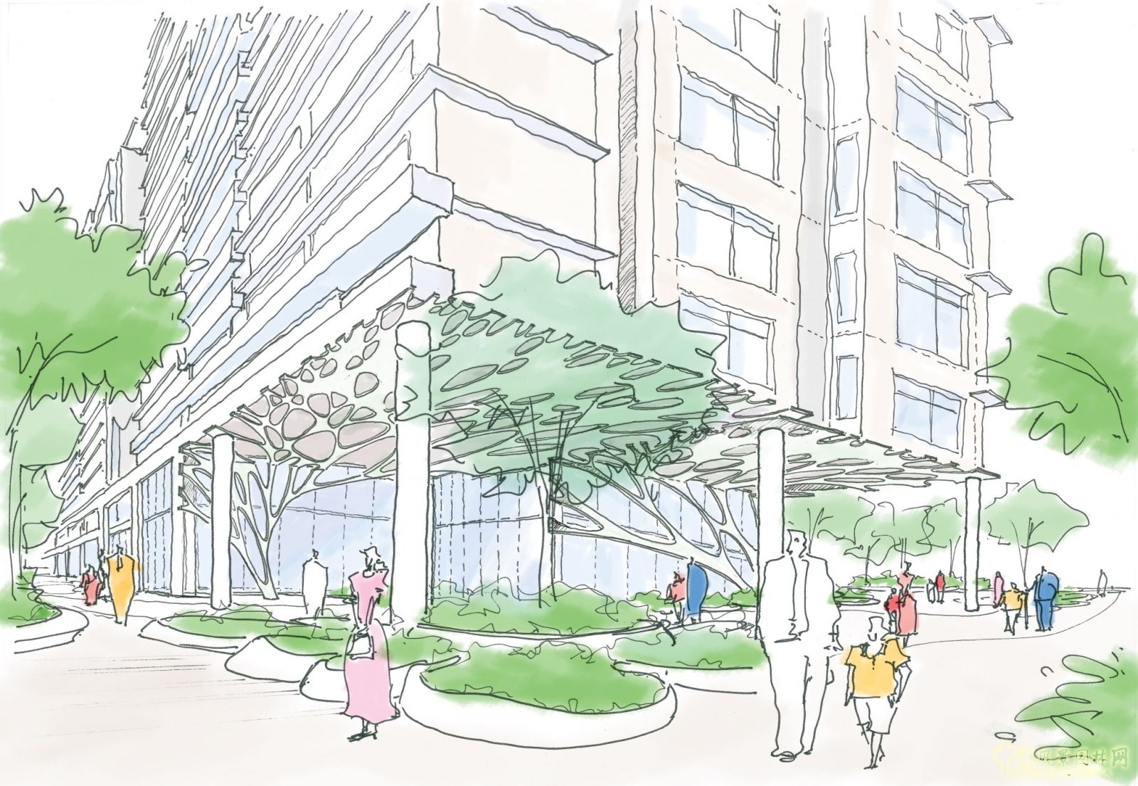 光影劇場效果圖：林蔭、紋理、剪影森林