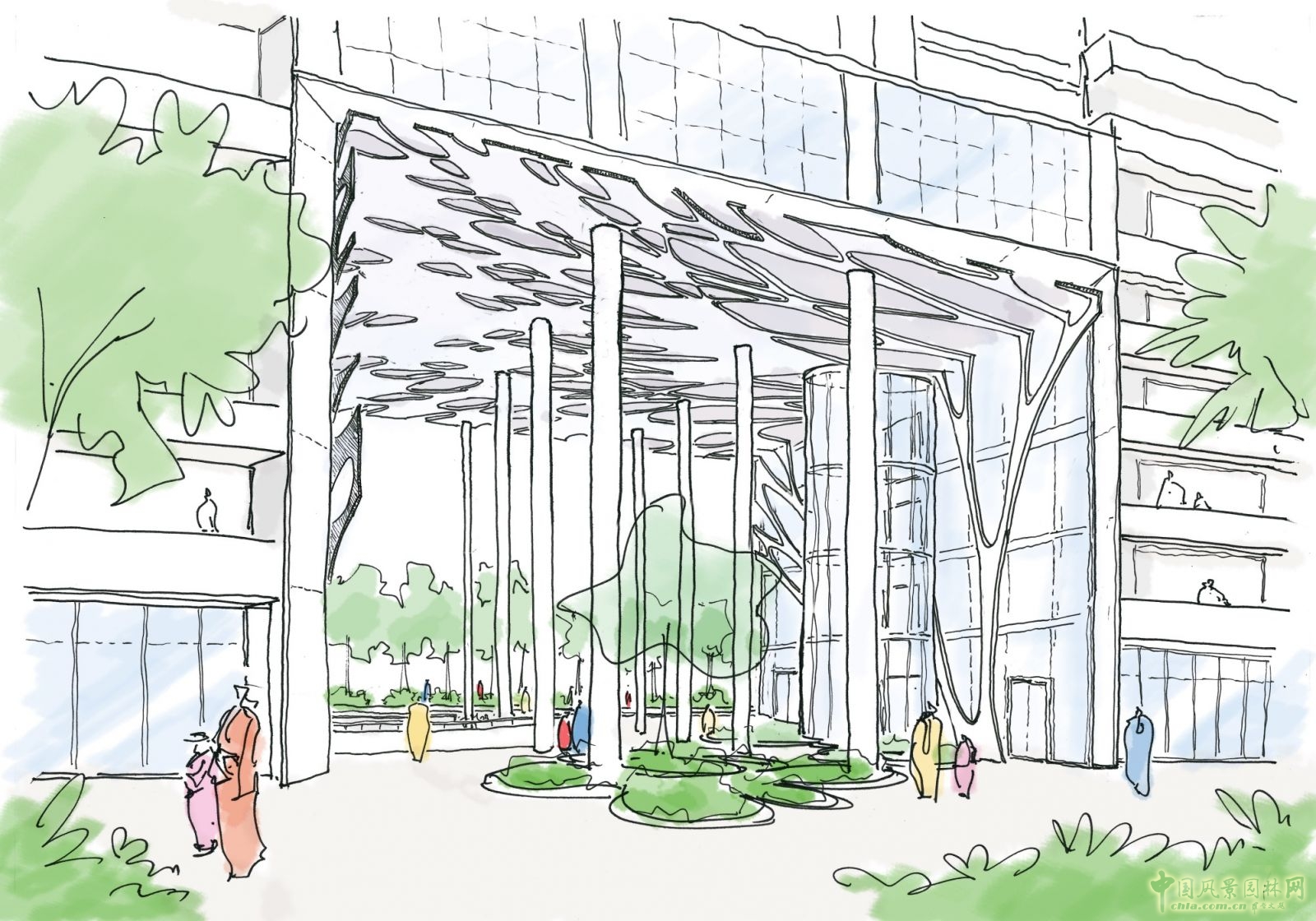 光影劇場效果圖：林蔭、紋理、剪影森林