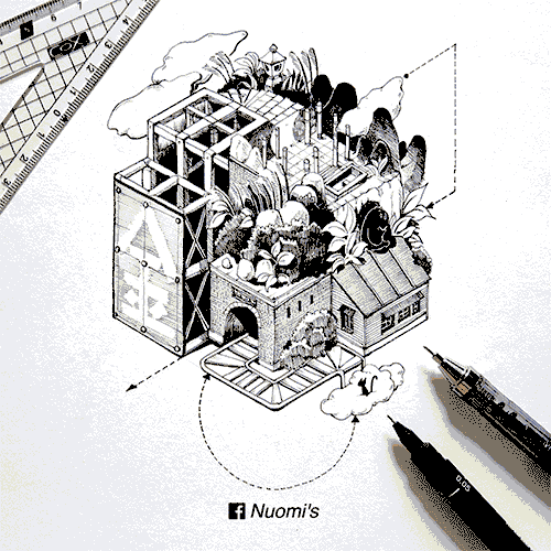 賞析:呆萌的臺灣建筑畫