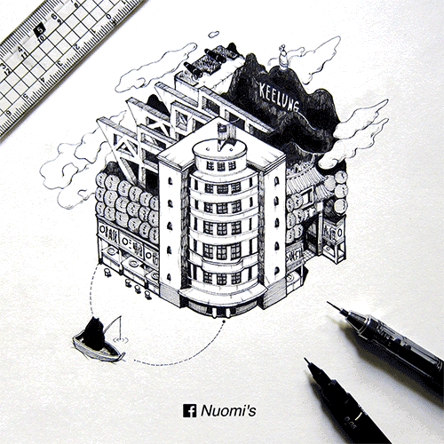 賞析:呆萌的臺灣建筑畫