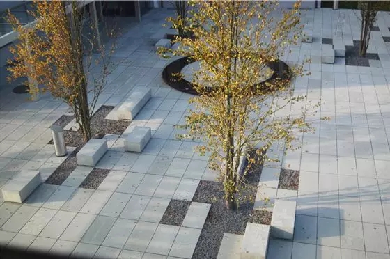 樹池和坐凳的完美組合