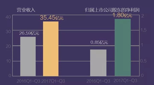 棕櫚股份2017年前三季度凈利同比增194.69%