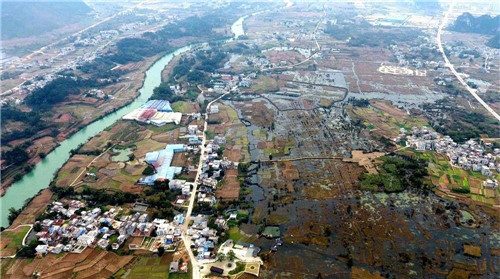 航拍生態綠洲——都安澄江國家濕地公園