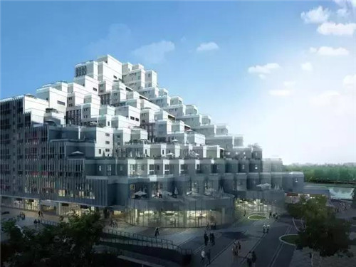 層層退臺式的設計,如城市中充滿詩意的梯田