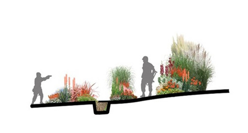 河北省第二屆園博會花境作品——戰爭反思錄