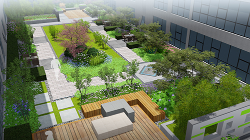 園冶杯專業(yè)獎:新華國際廣場天井園林景觀