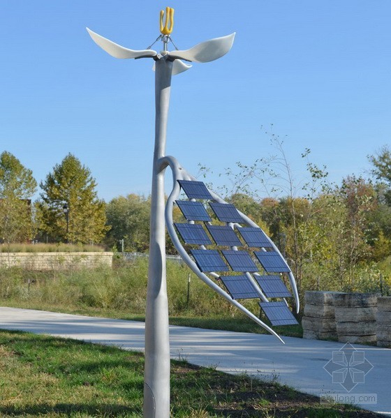 太陽(yáng)能延齡草花朵雕塑